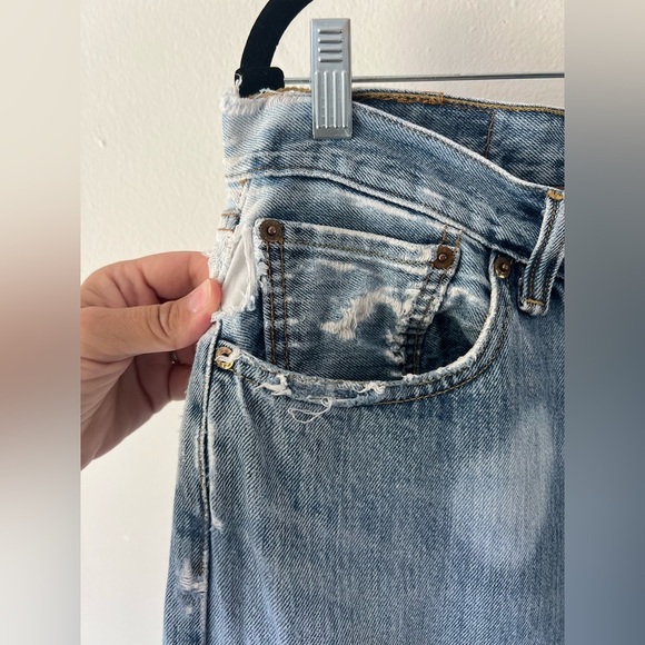 Levi’s 501 Straight Leg Very Distressed Worn-In Jeans Made In Haiti Size W33xL34 - Picture 4 of 14